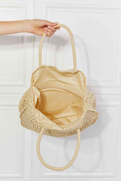 Justin Taylor Beach Date Straw Rattan Handbag in Ivory Bags