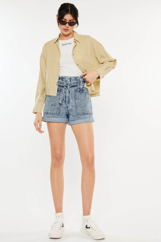 Kancan Ultra High Rise Paperbag Denim Shorts - Shop Style & More | Fresh Looks, Everyday Deals & Free Shipping