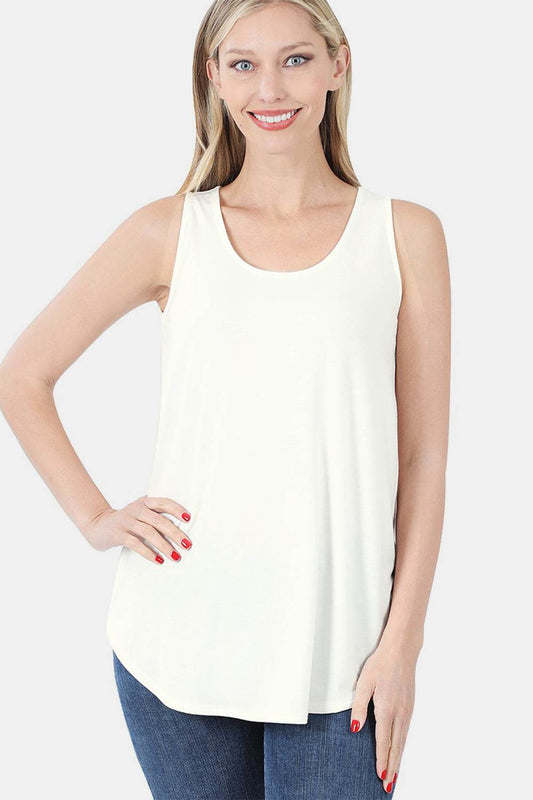Zenana Round Neck Curved Hem Tank - Shop Style & More | Fresh Looks, Everyday Deals & Free Shipping
