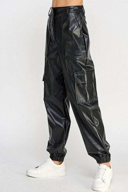 RELAXED VEGAN LEATHER CARGO PANTS - Shop Style & More | Fresh Looks, Everyday Deals & Free Shipping