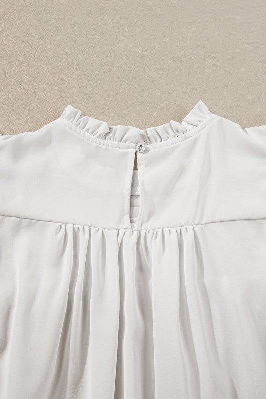 Dayana Ruffled Flutter Sleeve Pleated Blouse - Shop Style & More | Fresh Looks, Everyday Deals & Free Shipping