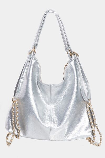 Fame PU Leather Multipurpose Shoulder Bag Silver One Size Bags