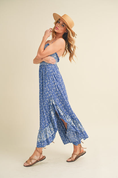 Aemi + Co Ditsy Floral Ruffled Hem Maxi Cami Dress Casual Dresses