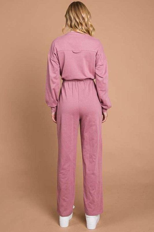Culture Code Full Size Button Up Drawstring Waist Straight Jumpsuit - Shop Style & More | Fresh Looks, Everyday Deals & Free Shipping