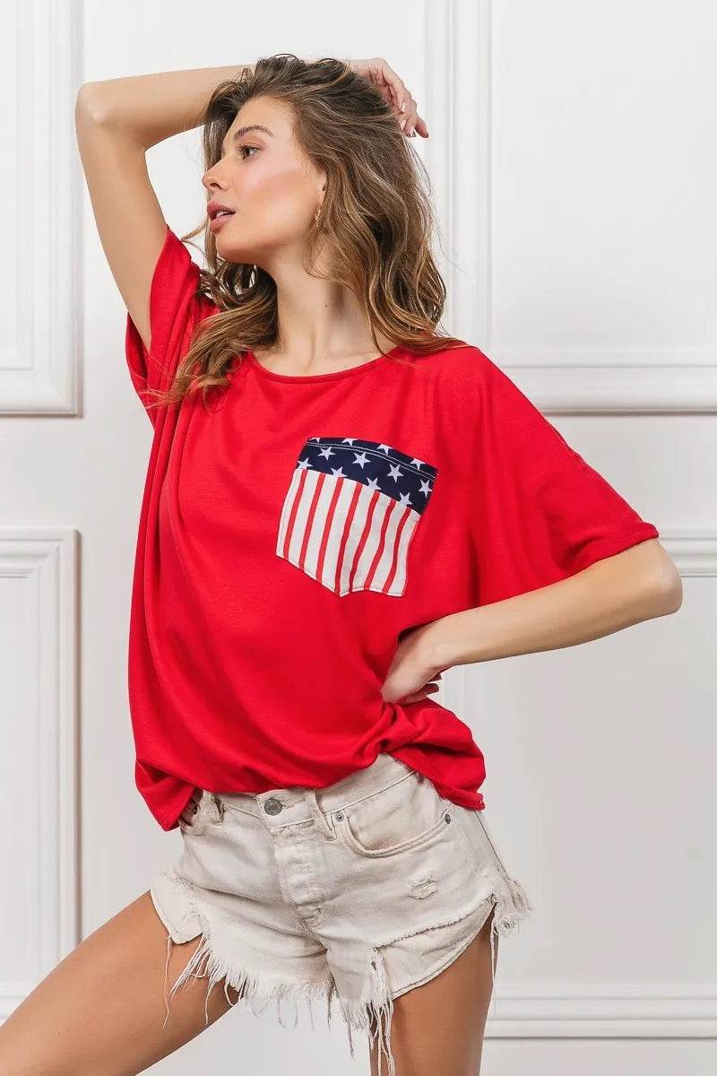 BiBi French Terry With Front Pocket Dolman Sleeves Top - Shop Style & More | Fresh Looks, Everyday Deals & Free Shipping