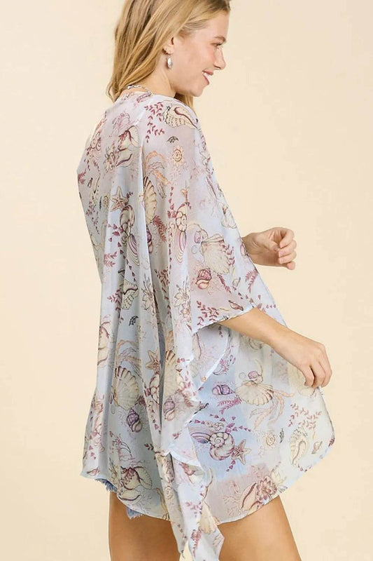 Umgee Full Size Sheer Mixed Print Kimono with Side Slit Plus Size - Shop Style & More | Fresh Looks, Everyday Deals & Free Shipping