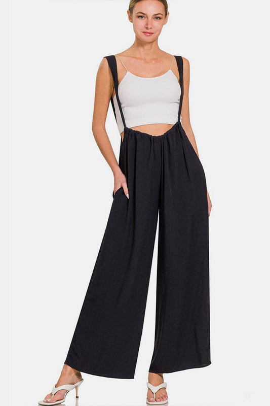 Zenana Tie Back Suspender Jumpsuit with Pockets - Shop Style & More | Fresh Looks, Everyday Deals & Free Shipping