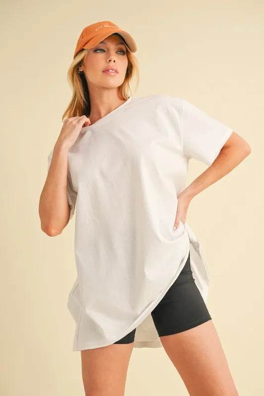 Aemi+Co Round Neck Short Sleeve Oversized T-Shirt - Shop Style & More | Fresh Looks, Everyday Deals & Free Shipping