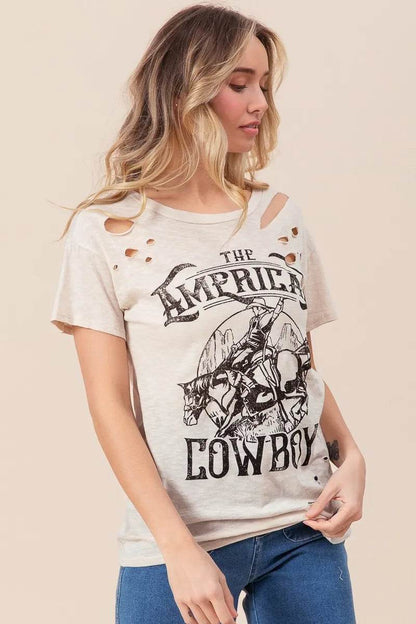 BiBi Cotton Slub Laser Top American Cow Boy Graphic - Shop Style & More | Fresh Looks, Everyday Deals & Free Shipping