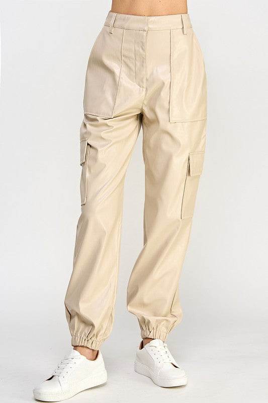 RELAXED VEGAN LEATHER CARGO PANTS - Shop Style & More | Fresh Looks, Everyday Deals & Free Shipping