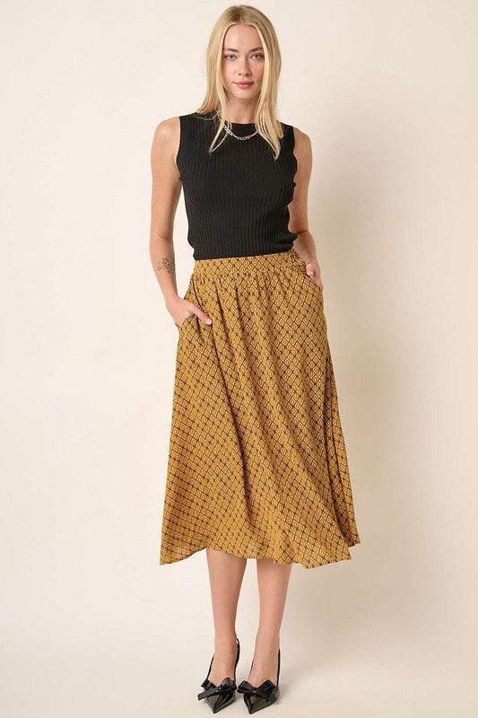 Mittoshop Printed Midi Skirt - Shop Style & More | Fresh Looks, Everyday Deals & Free Shipping