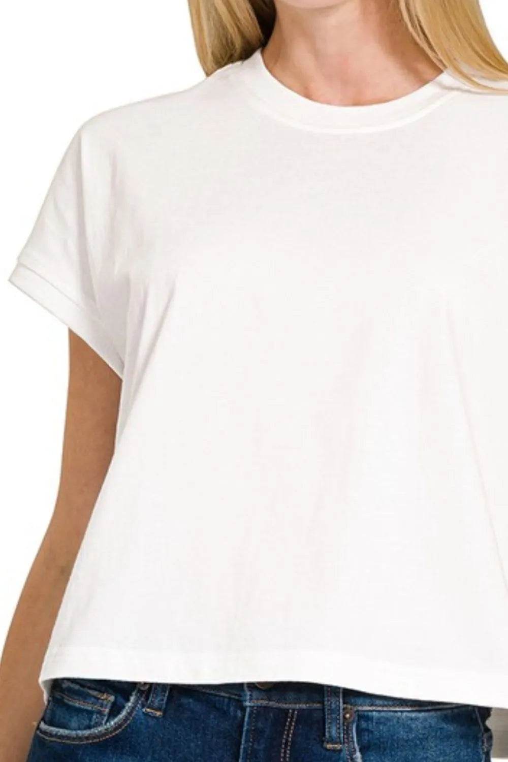Zenana Premium Cotton Relaxed Crop Tee - Shop Style & More | Fresh Looks, Everyday Deals & Free Shipping