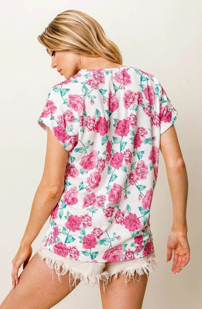 BiBi Rose Printed Poly Span with Crochet Lace Top - Shop Style & More | Fresh Looks, Everyday Deals & Free Shipping