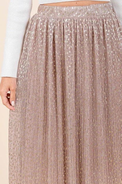 Mittoshop Metallic Glitter Speckle Print Elastic Midi Skirt - Shop Style & More | Fresh Looks, Everyday Deals & Free Shipping