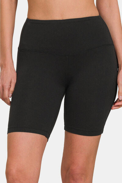 Zenana High Waist Active Shorts Black Sport Shorts