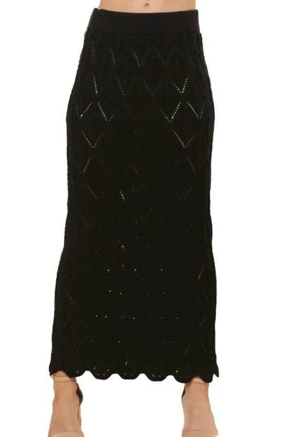 ADORA Scallop Trim Detail Knit Skirt - Shop Style & More | Fresh Looks, Everyday Deals & Free Shipping