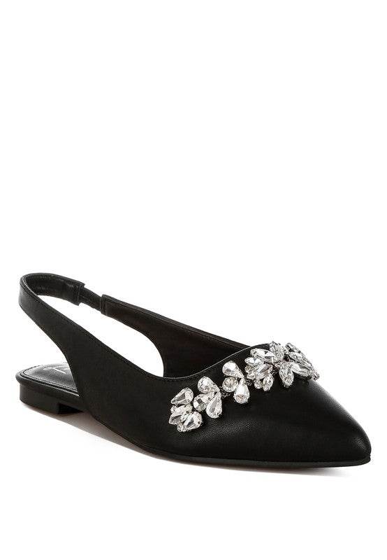 Adhara Diamante Embellished Flat Sandals - Shop Style & More | Fresh Looks, Everyday Deals & Free Shipping