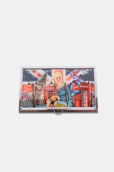 Nicole Lee USA Printed Business Card Case London Girl One Size Accessories