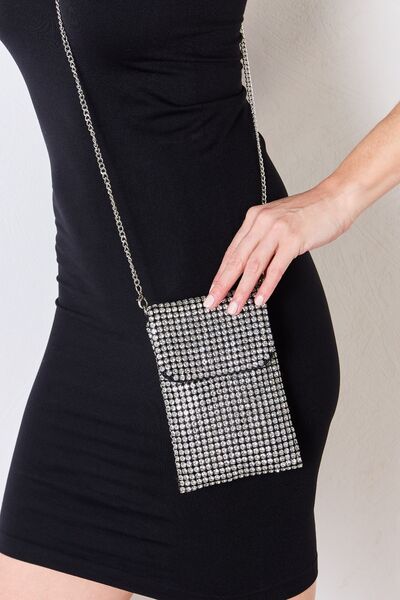 Forever Link Rhinestone Mini Crossbody Bag SILVER One Size Bags