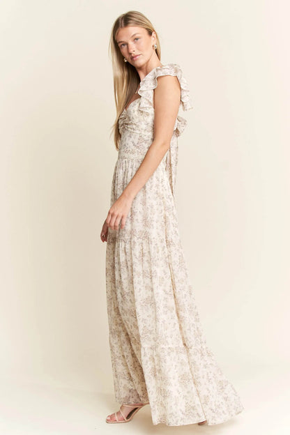 Jade By Jane Full Size Ruffle Sleeve Tiered Maxi Dress Plus Size - Shop Style & More | Fresh Looks, Everyday Deals & Free Shipping