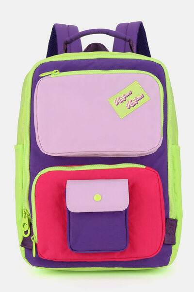 Himawari Contrast Nylon Backpack Bag with Handles - Shop Style & More | Fresh Looks, Everyday Deals & Free Shipping