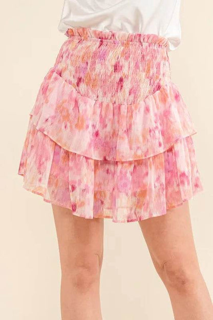 And The Why Printed Lurex Smocked Waist Tiered Skort - Shop Style & More | Fresh Looks, Everyday Deals & Free Shipping