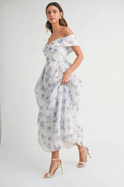 MABLE Floral Printed Off Shoulder Maxi Dress - Shop Style & More | Fresh Looks, Everyday Deals & Free Shipping
