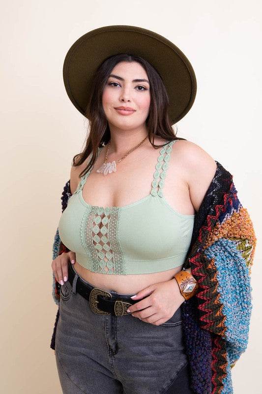 Boho Eye Lace Applique Bralette Plus Size - Shop Style & More | Fresh Looks, Everyday Deals & Free Shipping