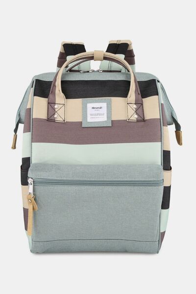 Himawari Striped Waterproof Nylon Backpack Bag with Side Pockets Bags