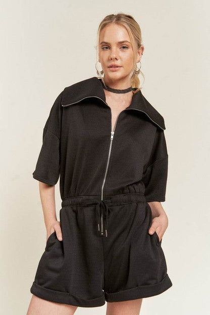 TERRY ZIP FRONT ROMPER - Shop Style & More | Fresh Looks, Everyday Deals & Free Shipping