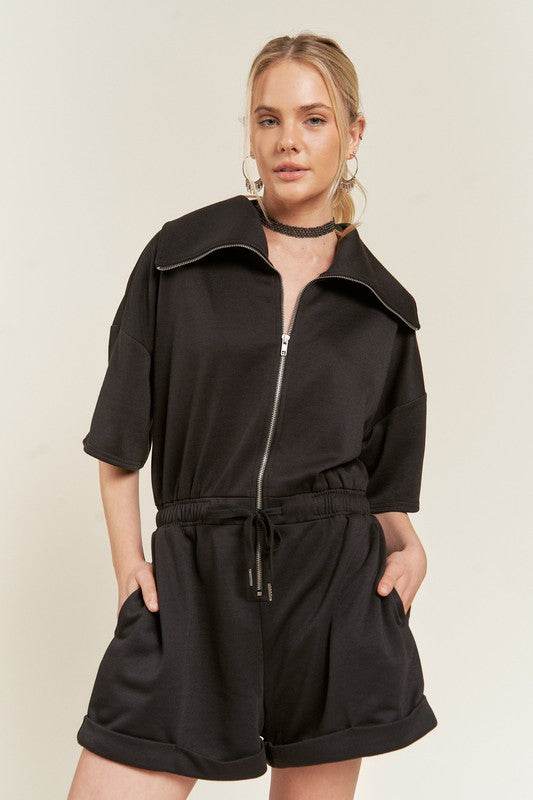 TERRY ZIP FRONT ROMPER - Shop Style & More | Fresh Looks, Everyday Deals & Free Shipping