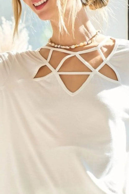 BiBi Silky Knit Top with Front Details - Shop Style & More | Fresh Looks, Everyday Deals & Free Shipping