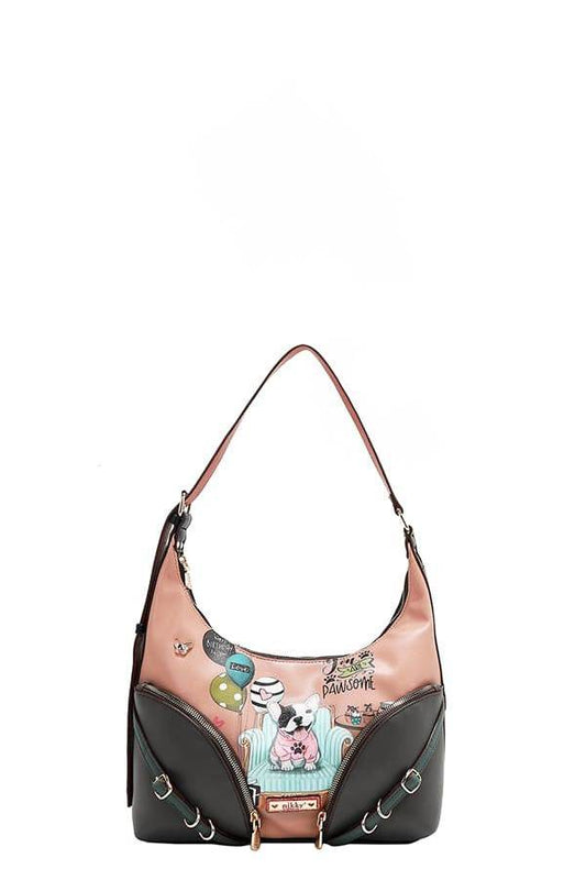 Nicole Lee USA Party King Shoulder Bag with 2 Accessory Pockets Front - Shop Style & More | Fresh Looks, Everyday Deals & Free Shipping