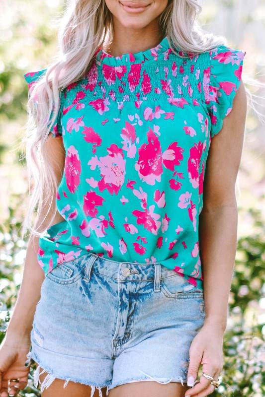 Alexia Ruffled Flutter Sleeve Ruched Blouse - Shop Style & More | Fresh Looks, Everyday Deals & Free Shipping