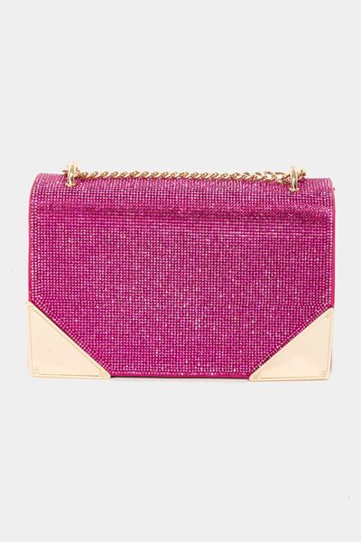 Fame Rhinestone Studded Rectangle Crossbody Bag Bags