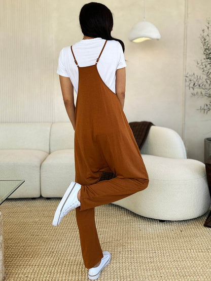 Double Take Full Size Sleeveless V-Neck Pocketed Jumpsuit - Shop Style & More | Fresh Looks, Everyday Deals & Free Shipping