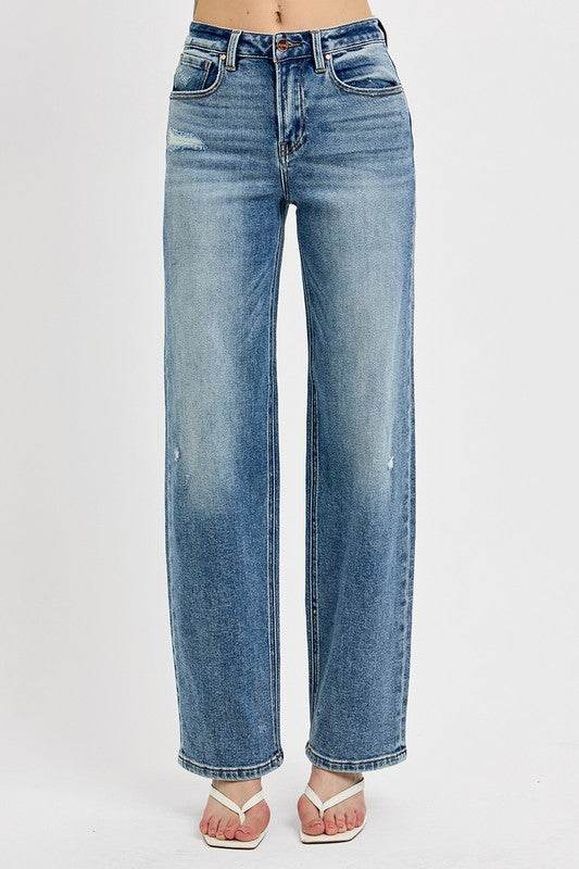 RISEN Full Size Distressed Wide Leg Jeans Plus Size - Shop Style & More | Fresh Looks, Everyday Deals & Free Shipping