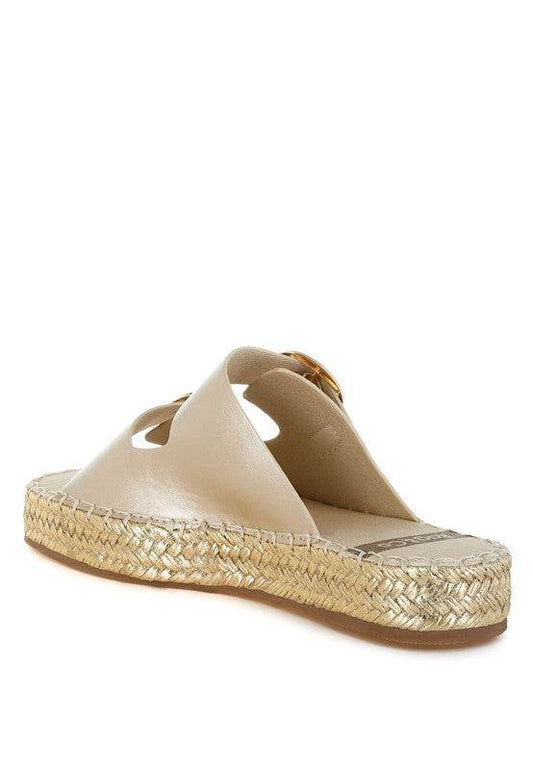 Miova Metallic Buckle Detail Espadrille Flatforms - Shop Style & More | Fresh Looks, Everyday Deals & Free Shipping