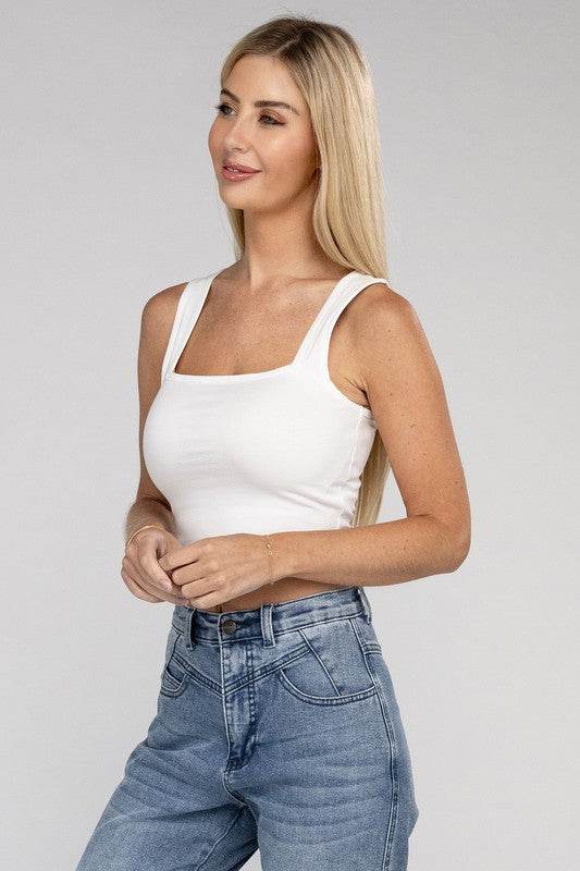 Cotton Square Neck Cropped Cami Top - Shop Style & More | Fresh Looks, Everyday Deals & Free Shipping
