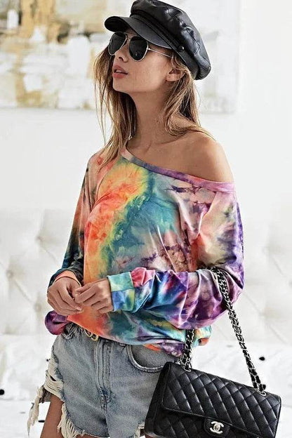 BiBi Tie Dye Soft Knit Jersey Top - Shop Style & More | Fresh Looks, Everyday Deals & Free Shipping