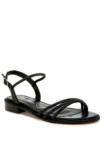 Nobbity Rhinestone Pearl Detail Flat Sandals - Shop Style & More | Fresh Looks, Everyday Deals & Free Shipping