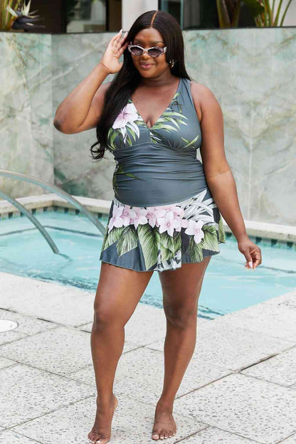 Aloha Forest Swim Dress – Marina West Swim Full Size Clear Waters One-Piece Swimwear