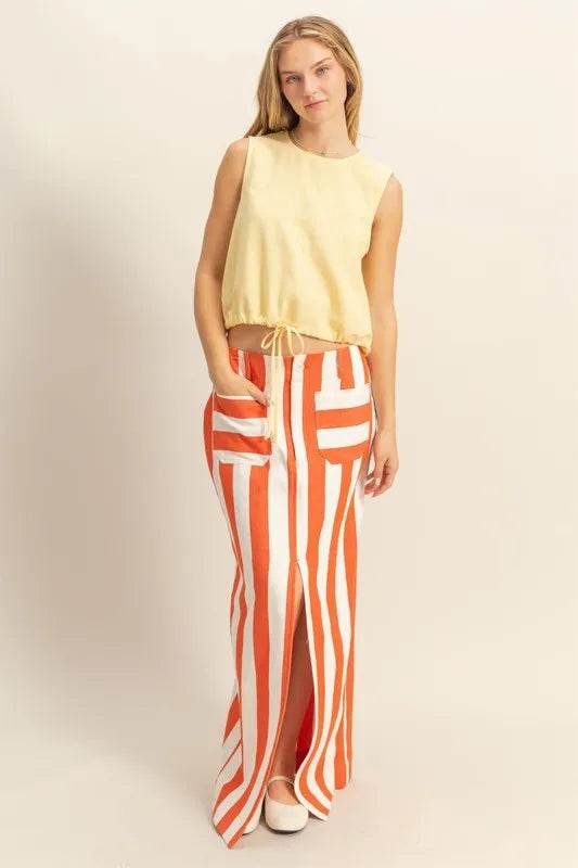 HYFVE Striped Pocket Detail Maxi Skirt - Shop Style & More | Fresh Looks, Everyday Deals & Free Shipping