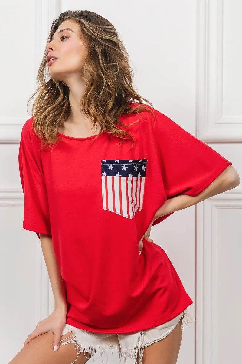 BiBi French Terry With Front Pocket Dolman Sleeves Top - Shop Style & More | Fresh Looks, Everyday Deals & Free Shipping