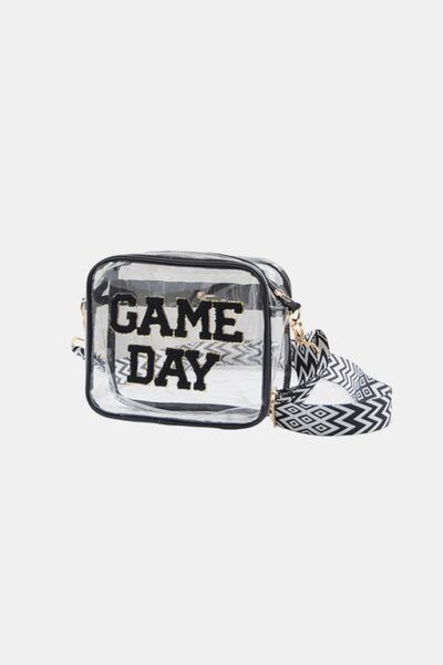 Zenana GAME DAY Stadium Approved Transparent Crossbody Bag Black One Size Bags