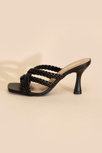 KELLAN-S Double Cross Braided Heels Sandals