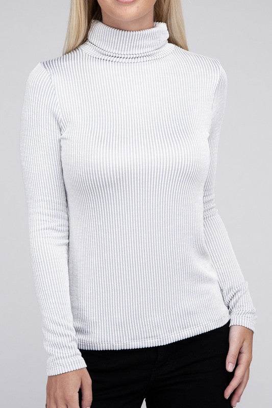 Ribbed Turtle Neck Long Sleeve Top - Shop Style & More | Fresh Looks, Everyday Deals & Free Shipping
