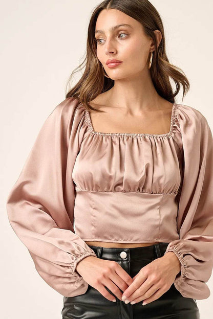 Mittoshop Satin Square Neck Blouse - Shop Style & More | Fresh Looks, Everyday Deals & Free Shipping