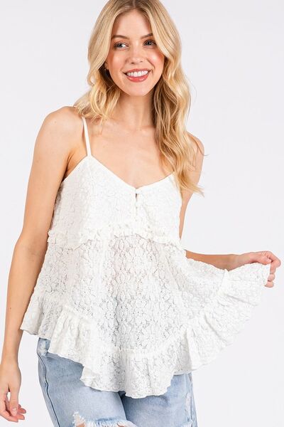 Mittoshop Textured V-Neck Cami Top - Femme & Flirty