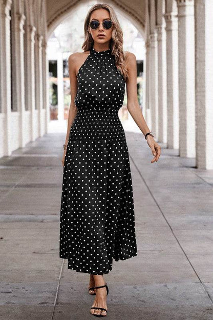 Halter Polka Dot Polka Dot Maxi Dress - Shop Style & More | Fresh Looks, Everyday Deals & Free Shipping